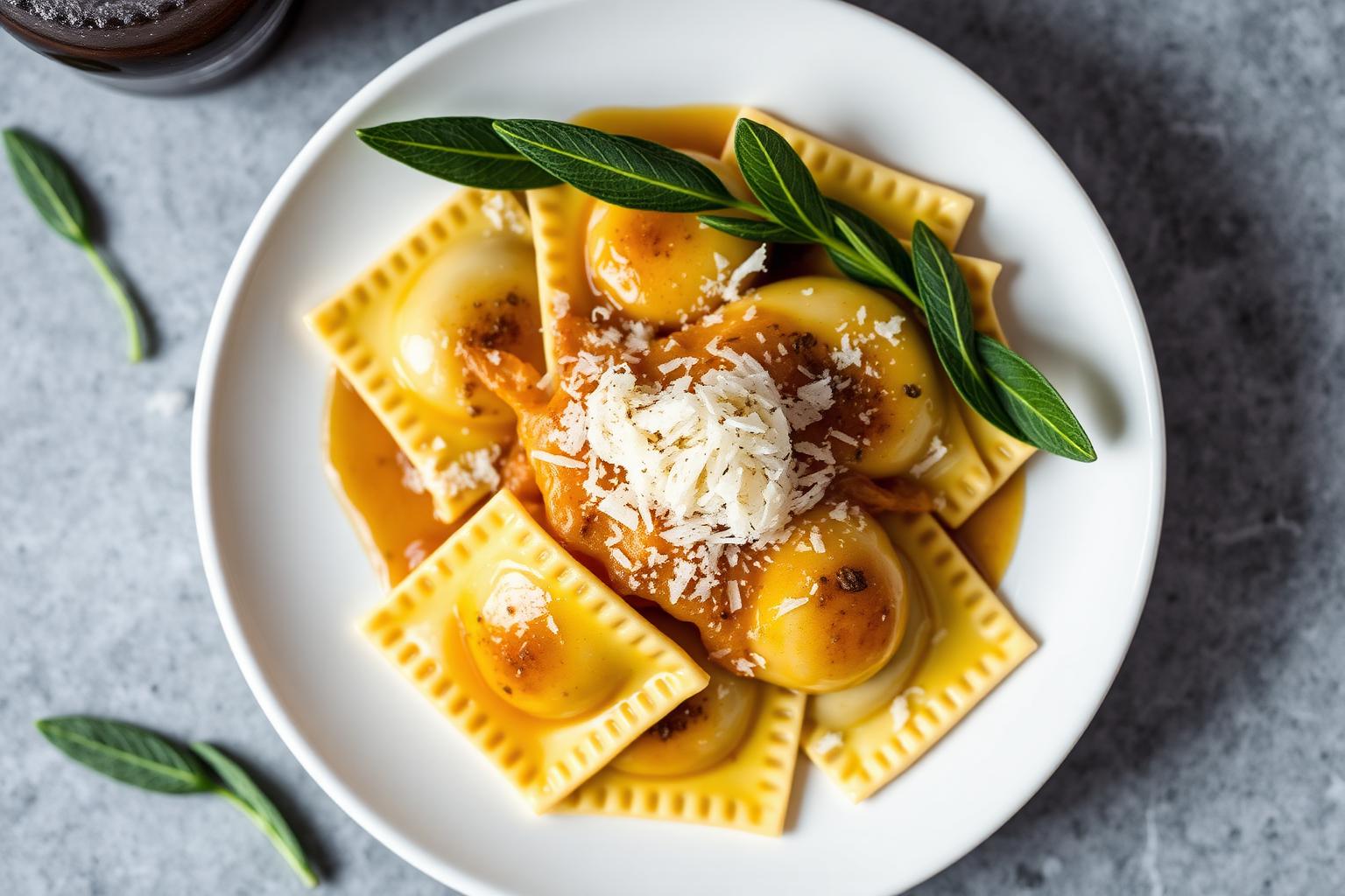 Ravioli in Brown Butter Sage